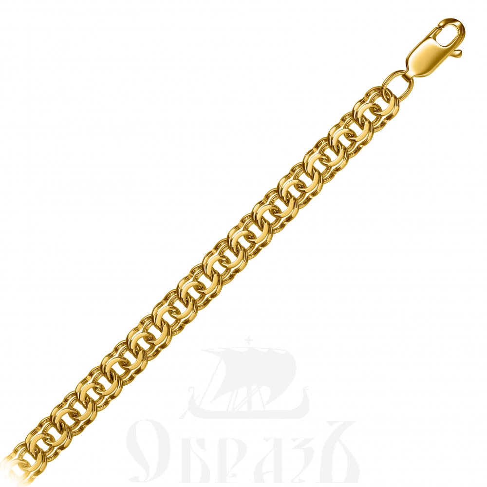 браслет "бисмарк" серебро 925 пробы с желтым золочением (арт. нб 22-052ю-2 d0.80)