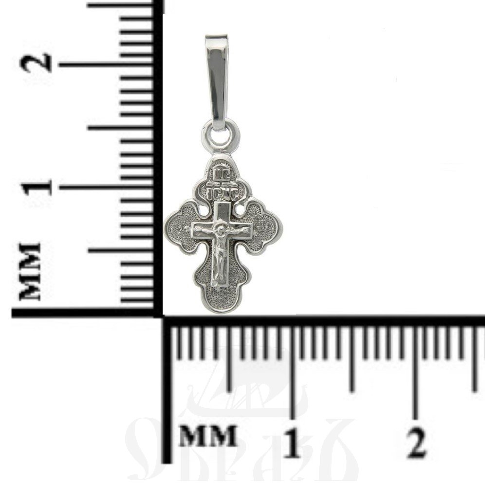 золотой крест трилистник с молитвой честному кресту, 585 проба белого цвета (арт. п10042-з5б)