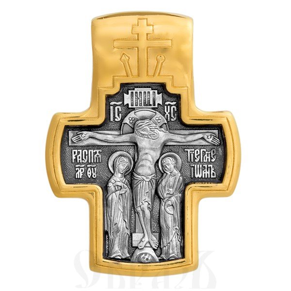 крест «распятие. сретение господне», серебро 925 проба с золочением (арт. 101.055)
