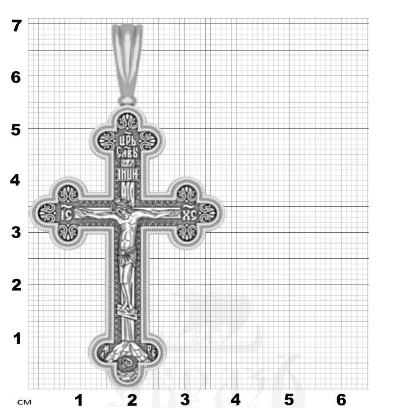 крест трилистник ангел хранитель (большой), серебро 925 проба с родированием (арт. 17.065р)