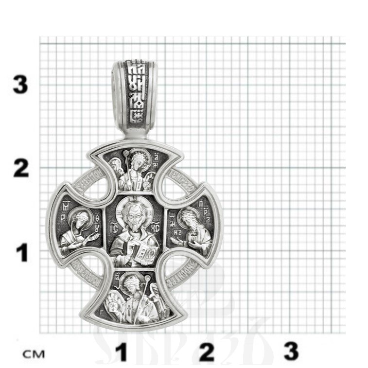 крест «господь вседержитель. ангел хранитель», золото 585 проба белое (арт. 201.028-3)