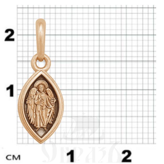 нательная икона ангел хранитель, золото 585 пробы красное (арт. 202.522-1)